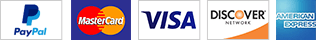 Logos of MasterCard, Visa, and Discover credit cards.